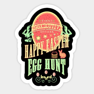 Happy Easter Egg Hunt Vintage EGGXECUTIVE RC07 Sticker